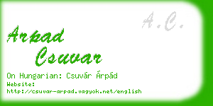 arpad csuvar business card