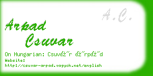 arpad csuvar business card